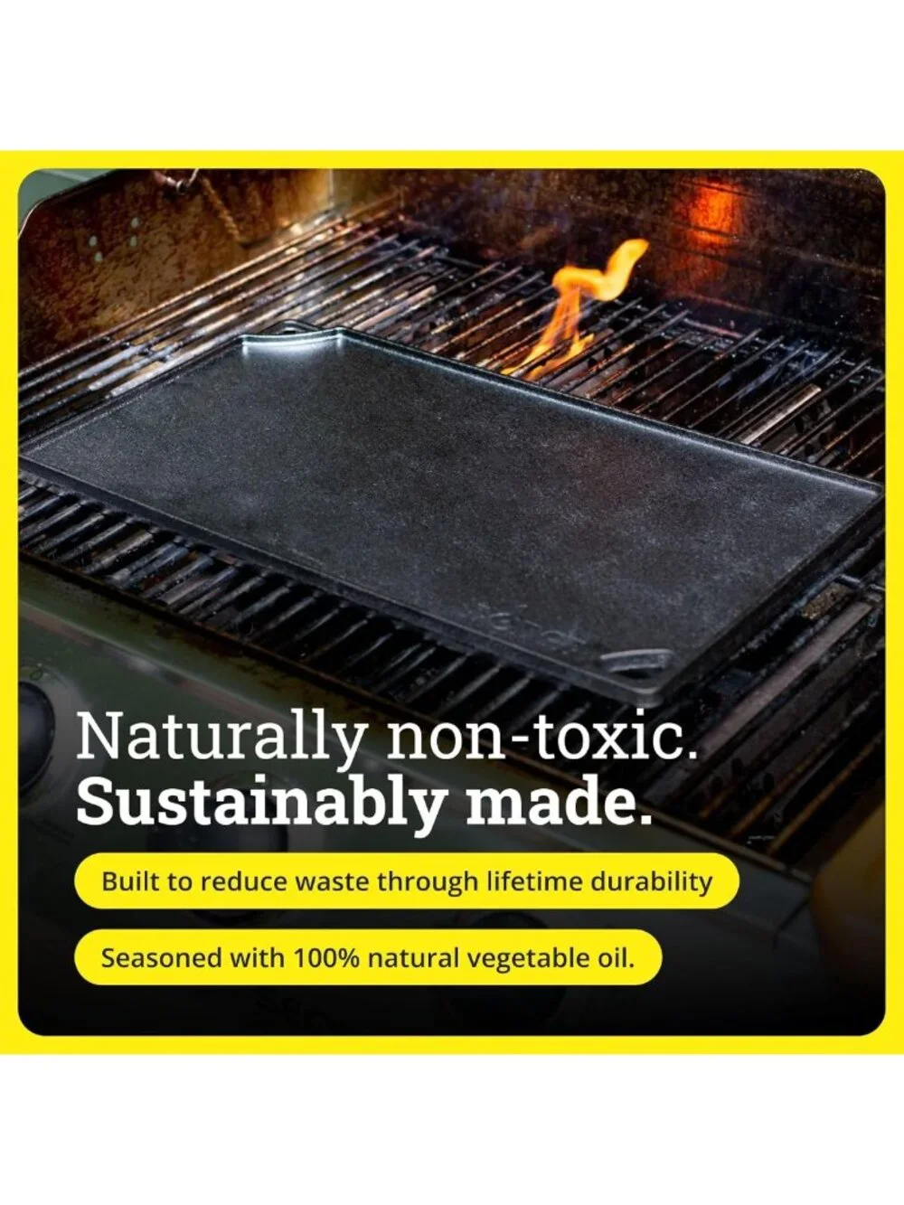 Reversible Cast Iron Grill/Griddle Pan - 16.75